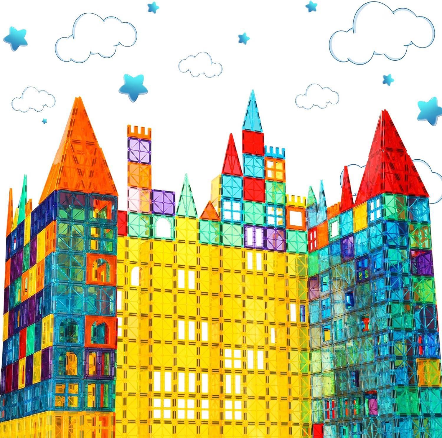  Playmags Magnetic Tiles, 18Pcs Magnetic Building Bricks,  Exclusive Magnetic Blocks, Skill Development, Ages 3+ (Big Bricks Tiles) :  Toys & Games