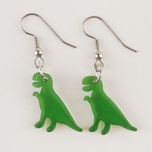 Dinosaur Earrings T-Rex Green Dangle Earrings Casual Fashion Jewelry - $7.00
