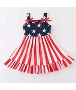 NEW 4th of July Girls Boutique Patriotic Star &amp; Stripes Flag Dress - $5.99