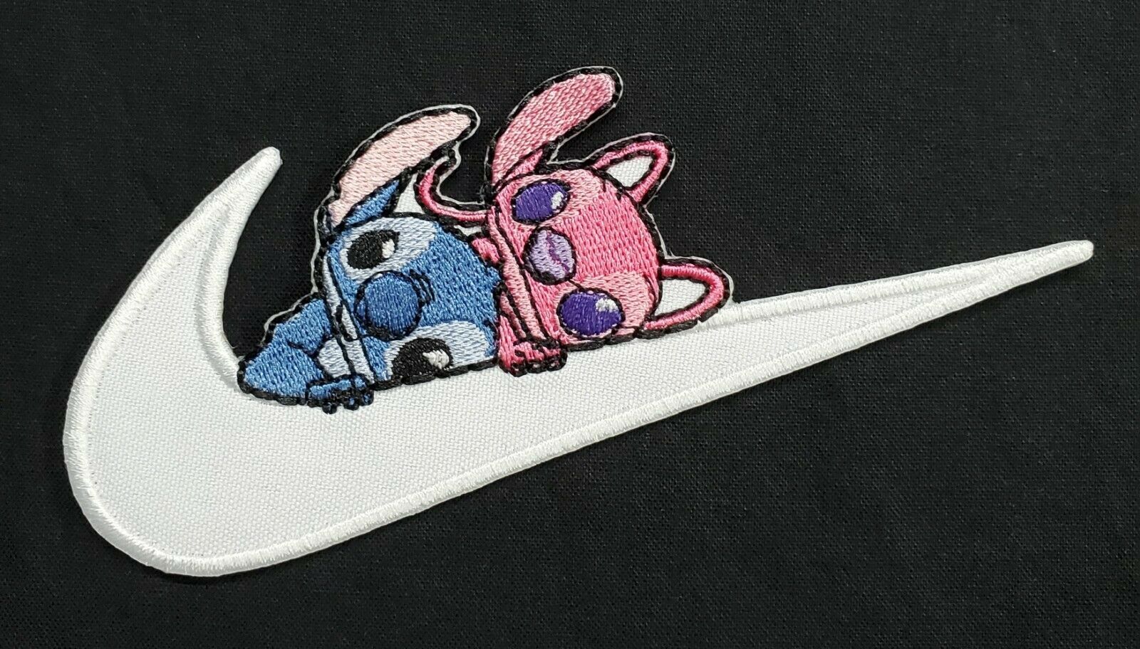 Stitch and Angel Disney Movie Ohana Means Family Embroidered Iron On Patch  5x3