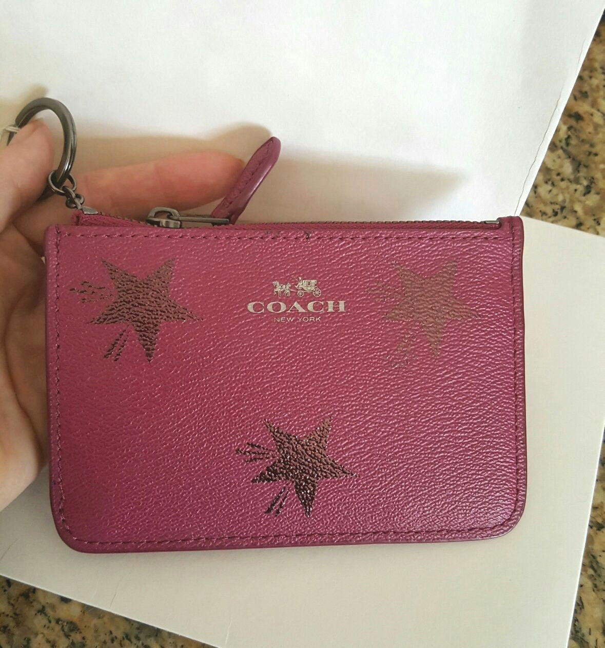 COACH PINK STAR WRISTLET