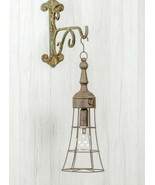 Peyton Rustic Metal Hanging Lantern Lamp Light Caged LED Lantern 6Hour T... - $49.95