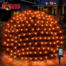 Halloween Net Lights, 200 Led 8.2Ft X 4.9Ft Orange Halloween Bush Lights... - $33.99