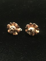 Vintage 50s golden rose screw back earrings