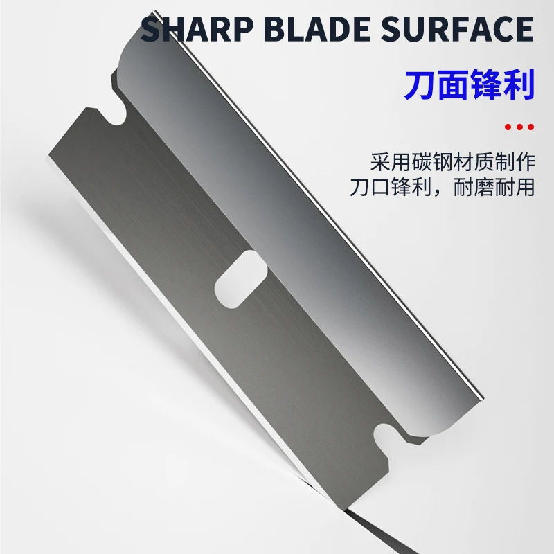 EHDIS 2pcs Plastic Razor Scraper 6-Inch Long Handle Adhesive Remover Tool with 100 Double-Edge Blades for Window Tint Vinyl Scraper D