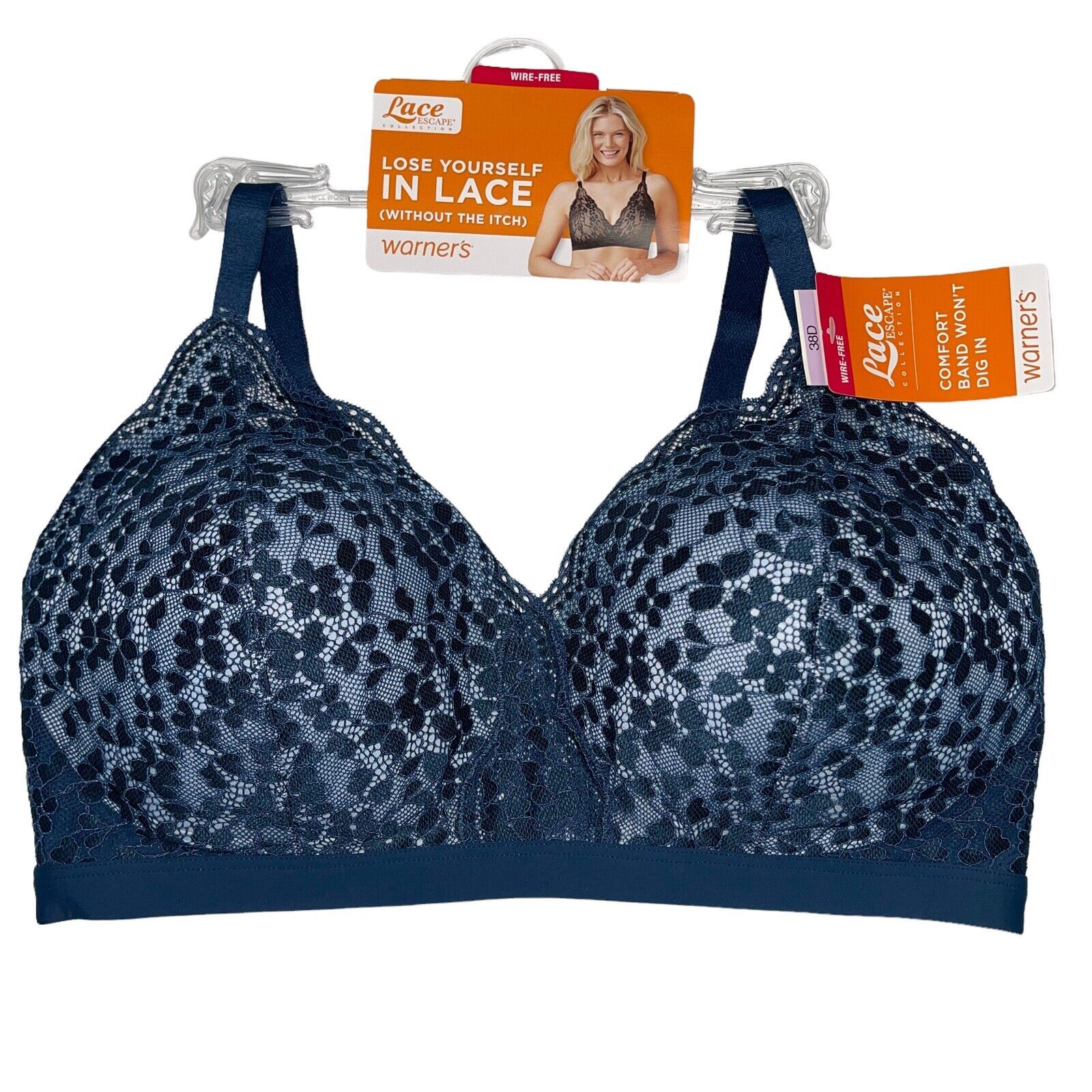 Warner's Bra Wirefree Floral Lace Escape Contour All Day Comfort No
