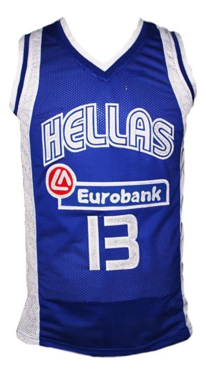 Dimitris diamantidis  13 team greece custom basketball jersey blue   1