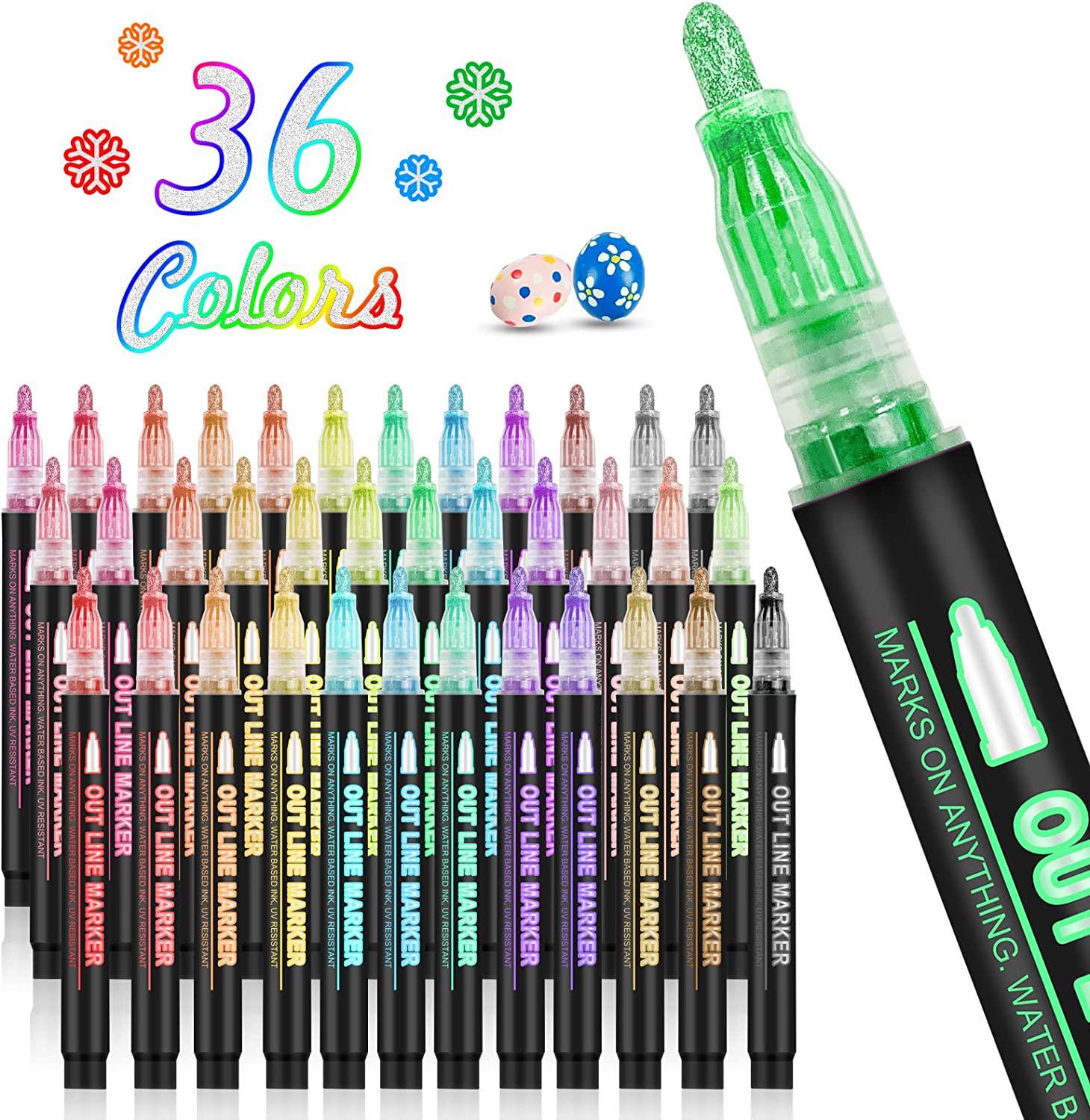 36 Pack Double Line Outline Markers, and 50 similar items