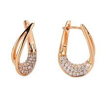 Dckazz New Simple Style Women Earrings Cute Texture Crystal Zircon Stud Earrring - $18.50