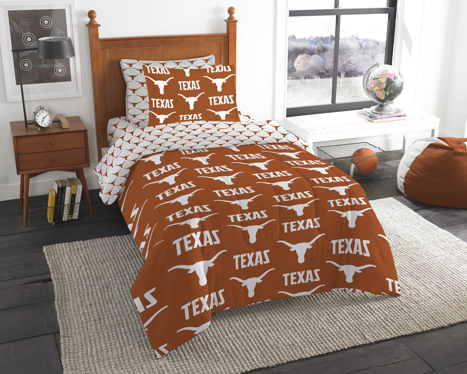 Texas Longhorns Twin Bed in a Bag Comforter Set 5 Piece Official NCAA - $67.28