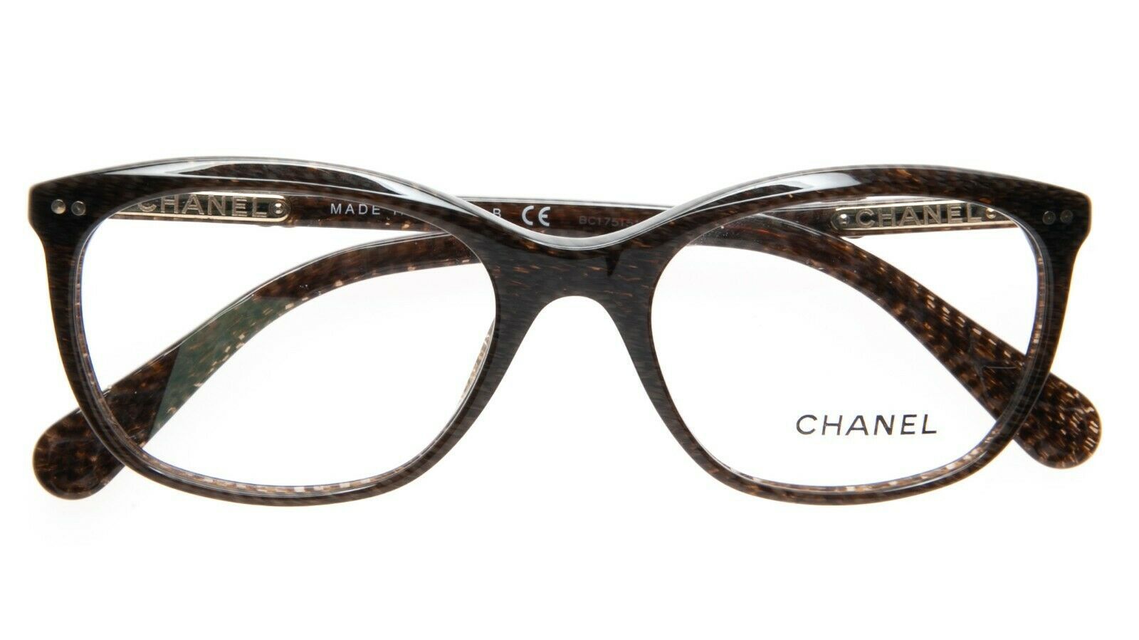 NEW CHANEL 3252 c.1411 CLEAR BROWN /GREY EYEGLASSES FRAME 53-18-140 B39mm  Italy