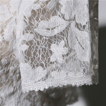 White Lace Wedding Cover Ups Retro Style Bridal Shrugs Boleros Pearl deco Plus  image 7