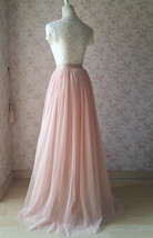 BLUSH High Waist Maxi Tulle Skirt Full Blush Wedding Bridesmaid Skirt Plus Size image 8
