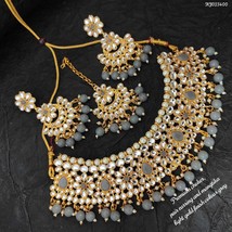 Indian Bollywood Fashion Gold Plated Kundan Pearl Wedding Bridal Choker ... - $22.82