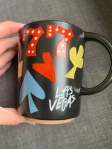 Starbucks Las Vegas Coffee Mug Tea Cup Lucky 777 Card Matte Black 12 Oz - $19.49