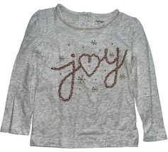 Carter's Toddler Girl Cute Glitter Joy Christmas Grey Long Sleeve Shirt 3T~NWT  - $14.36