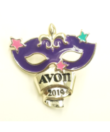 2019 Mardi Gras Mask Purple Fleur De Lis Eye Mak Stars Enamel Pin Avon J... - $12.99