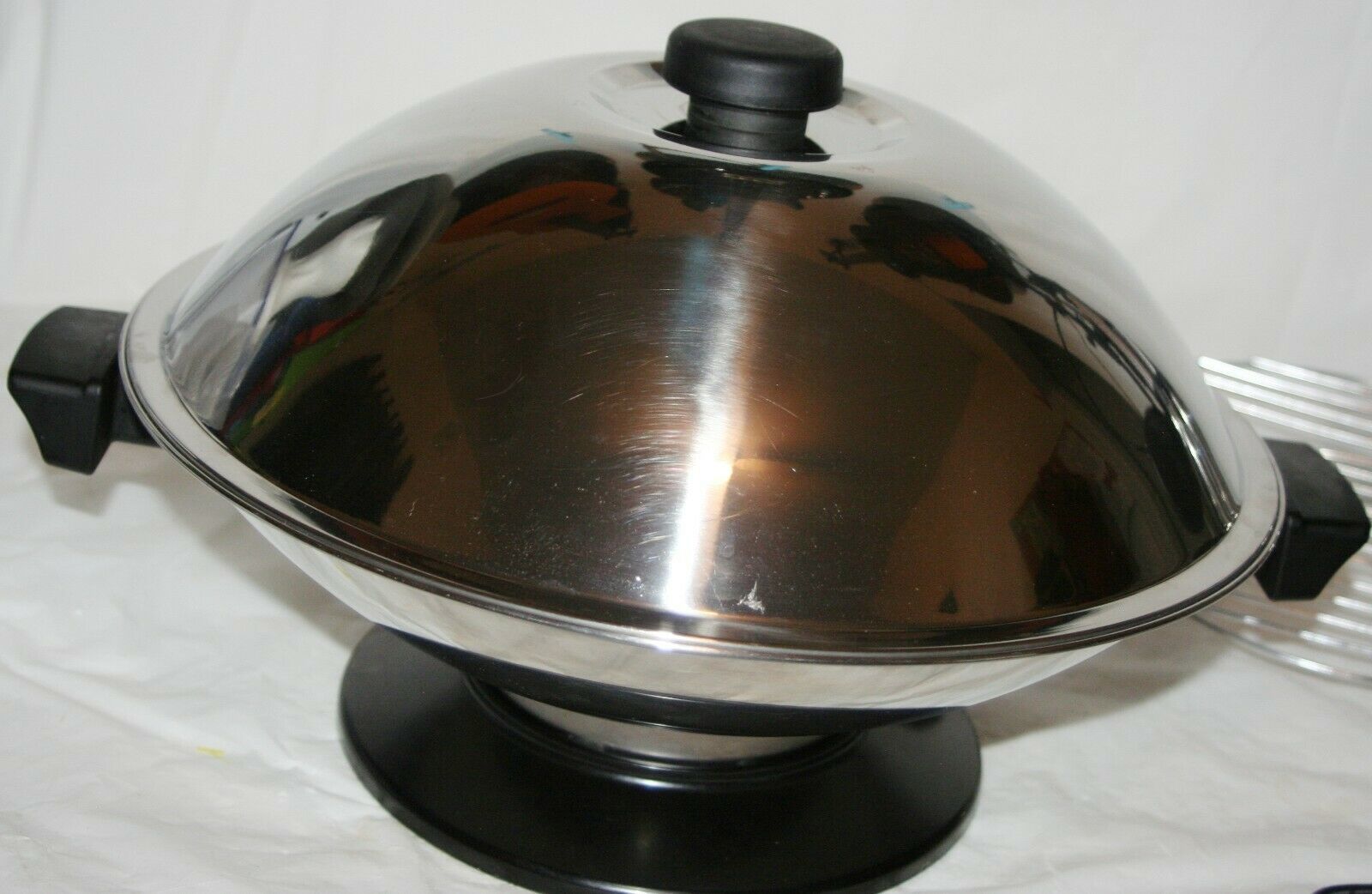 Vintage Farberware Model 303 Stainless Steel Electric Wok 