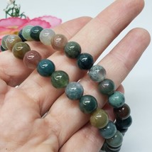 Pink &amp; Green Moss Agate Beaded Necklace 18&quot; 9mm Beads for Crafts or Repair - $16.95