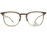 Lacoste Eyeglasses Frames L2264 705 Brown Clear Round Full Rim 49-21-145 - $32.51