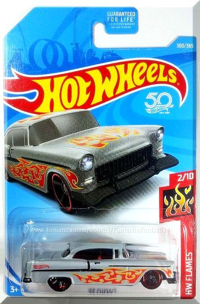 Hot Wheels - '55 Chevy: HW Flames #2/10 - #300/350 (2018) *Gray Edition ...