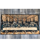 The Last Supper Tapestry  Vintage 20&quot; x 38&quot; Made in Italy - $21.77
