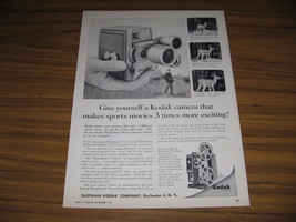 1957 Print Ad Kodak Medallion 8 Movie Cameras Hunter & Buck Deer with Antlers - $10.94
