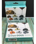 2x Fred Winer Sleeping Dogs #5197313 / Silicone Wine Glass Markers / 6 Pack - $19.23