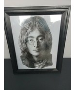 John Lennon The Beatles Black Wooden Framed Pencil Photo Print 13 X 17 I... - $24.00
