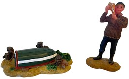 LEMAX 2003 LISTENING FOR THE OCEAN &amp; OLD ROWBOAT #32695A Figurine Set Re... - $14.94