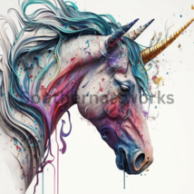 Watercolor painting of a beautiful unicorn, #3 OF 4 in this collection - $1.99