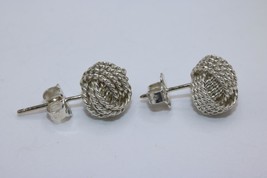 Tiffany &amp; Co. 925 Sterling Silver Somerset Twist Knot Mesh Stud Earrings - $139.90
