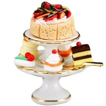 Cake Pyramid 1.663/6 Reutter Classic White Dessert Dollhouse Miniature - $22.04