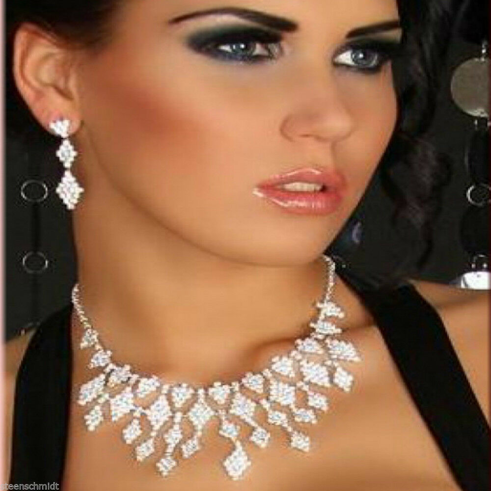 Primary image for Sexy Rhinestones Jewelry Awesome Sparkling Necklace & Earrings Set FAST SHIPPING