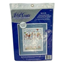 Vintage J &amp; P Coats Needlepoint Kit Rules for Life Sampler Counted Cross... - $25.88