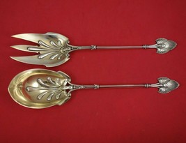 Lotus by Gorham Sterling Silver Salad Serving Set 2pc Gold Washed Origin... - $899.91