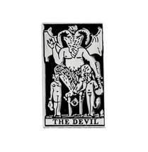 THE DEVIL TAROT CARD - ENAMEL PIN (SILVER) - $8.00