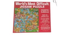 World&#39;s Most Difficult Jigsaw Puzzle Fishing Edition 1990s Double Sided ... - $12.56