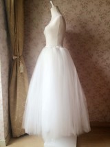 4-Layered White Tulle Skirt White Maxi Tulle Skirt Petticoat Bridal Tulle Skirt