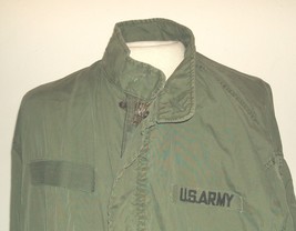 US Army M-65 field PARKA shell LARGE, missing spec tag, many repairs - $50.00
