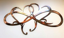 Dual Infinity Hearts - Metal Wall Art - Copper 25&quot; x 15&quot; - $68.39