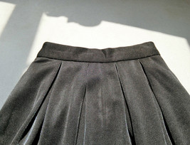 Black Midi Party Skirt Outfit Glitter Black A-line Midi Skirt High Waisted image 4