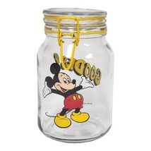 Retro Anchor Hocking Mickey Mouse Goodies 8&quot; Glass Locking Canister Jar ... - $18.48