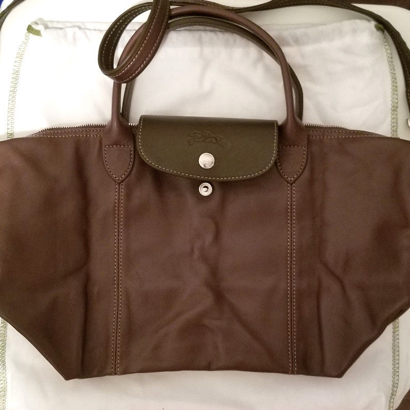 Longchamp Le Pliage Cuir Small Leather Logo Strap & Short Handle Tote in  Natural