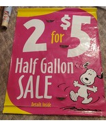 Snoopy Peanuts RARE vintage vinyl banner advert FRIENDLY&#39;S ice cream 43 ... - $99.99