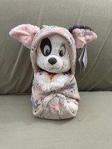  Disney Parks Baby Patch Dalmatian Dog in a Hoodie Pouch Blanket Plush Doll New image 1