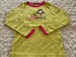 Carters Girls Lime Green Pink Little Miss Nature Squirrel Long Sleeve Shirt 4T - $5.39
