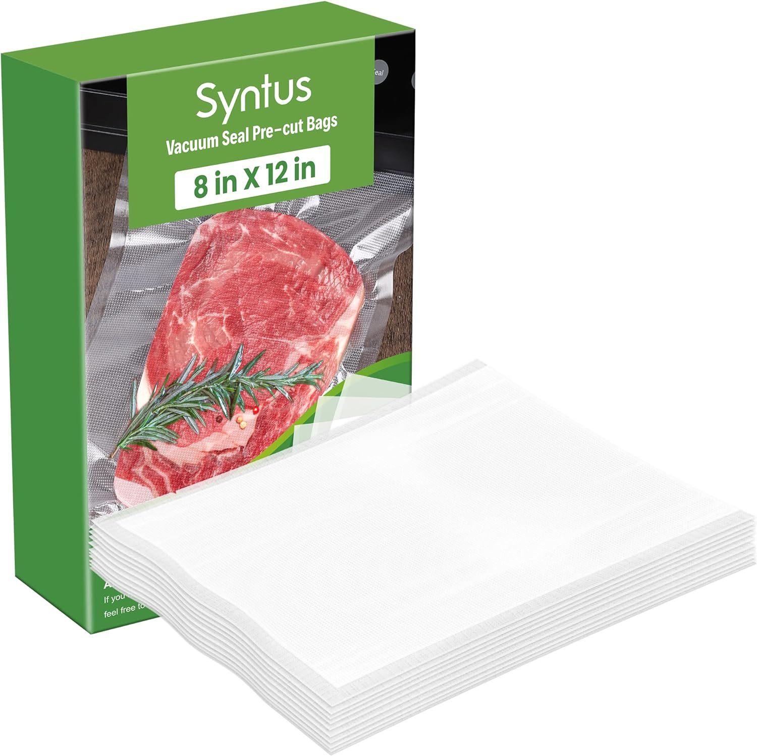 Syntus 100 Count Vacuum Sealer Bags Quart 8 x 12 inch for Seal a