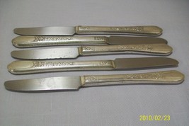 Silver Plate Flat Ware Qty 5 Butter Knifes Floral Sl & GL Rogers Co 1938 - $9.95