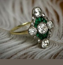 Five Stone Bezel Set Vintage Ring, Antique Woman's Wedding Engagement Ring - $180.00